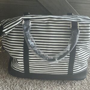 Stripe Weekender Carry On Duffel Tote Bag NEW